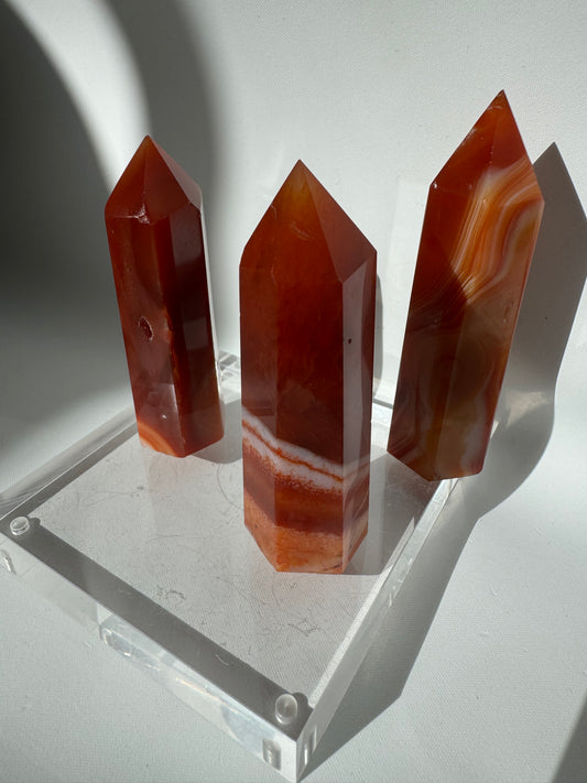Carnelian Points | Bespoke Crystals