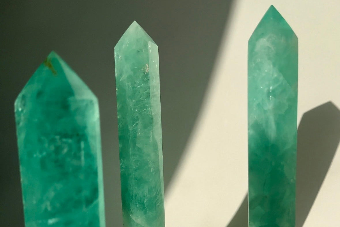 Large Emerald Green Fluorite Towers | Bespoke Crystals