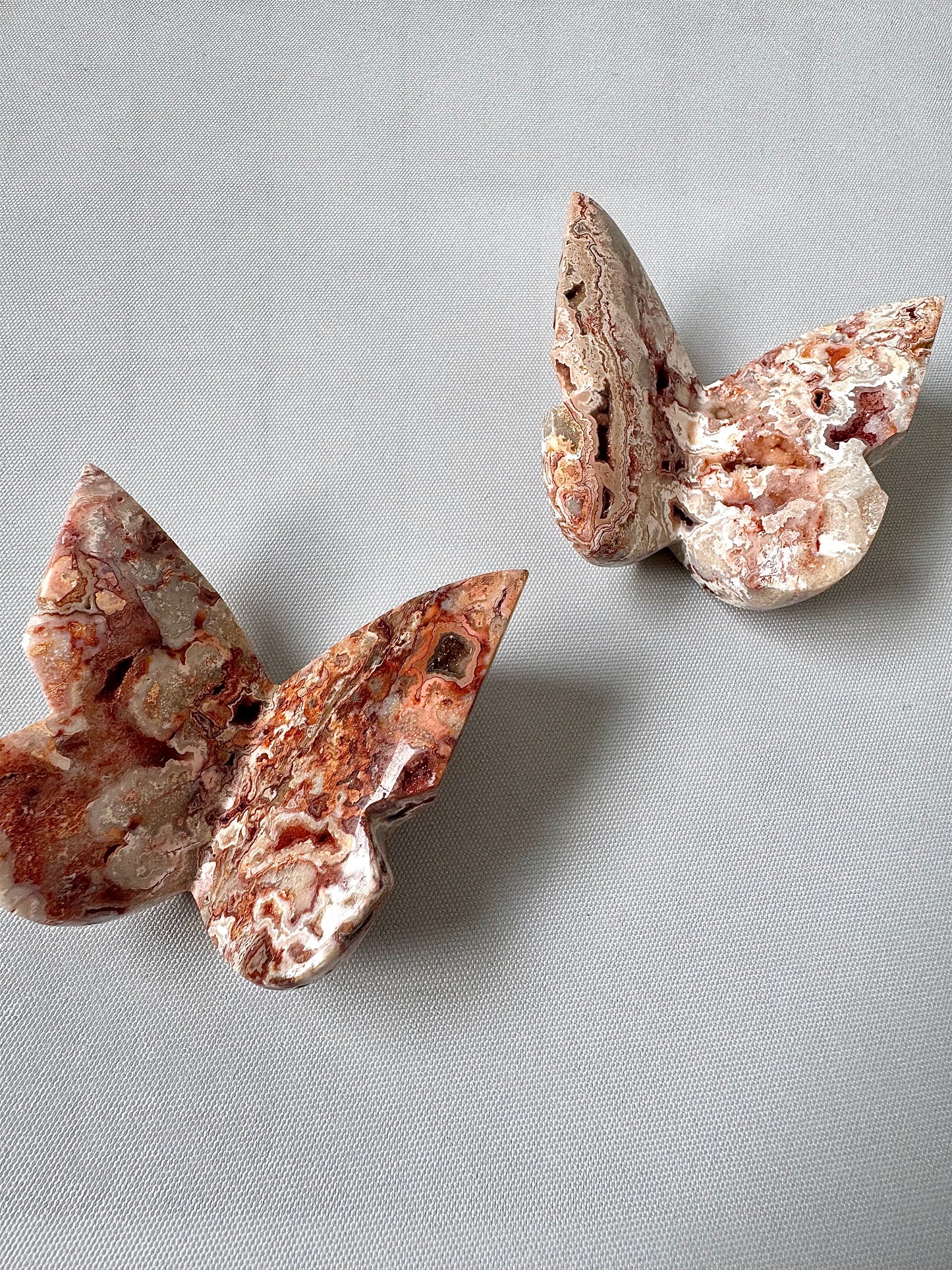Pink Crazy lace Agate 3D Butterfly  | Bespoke Crystals