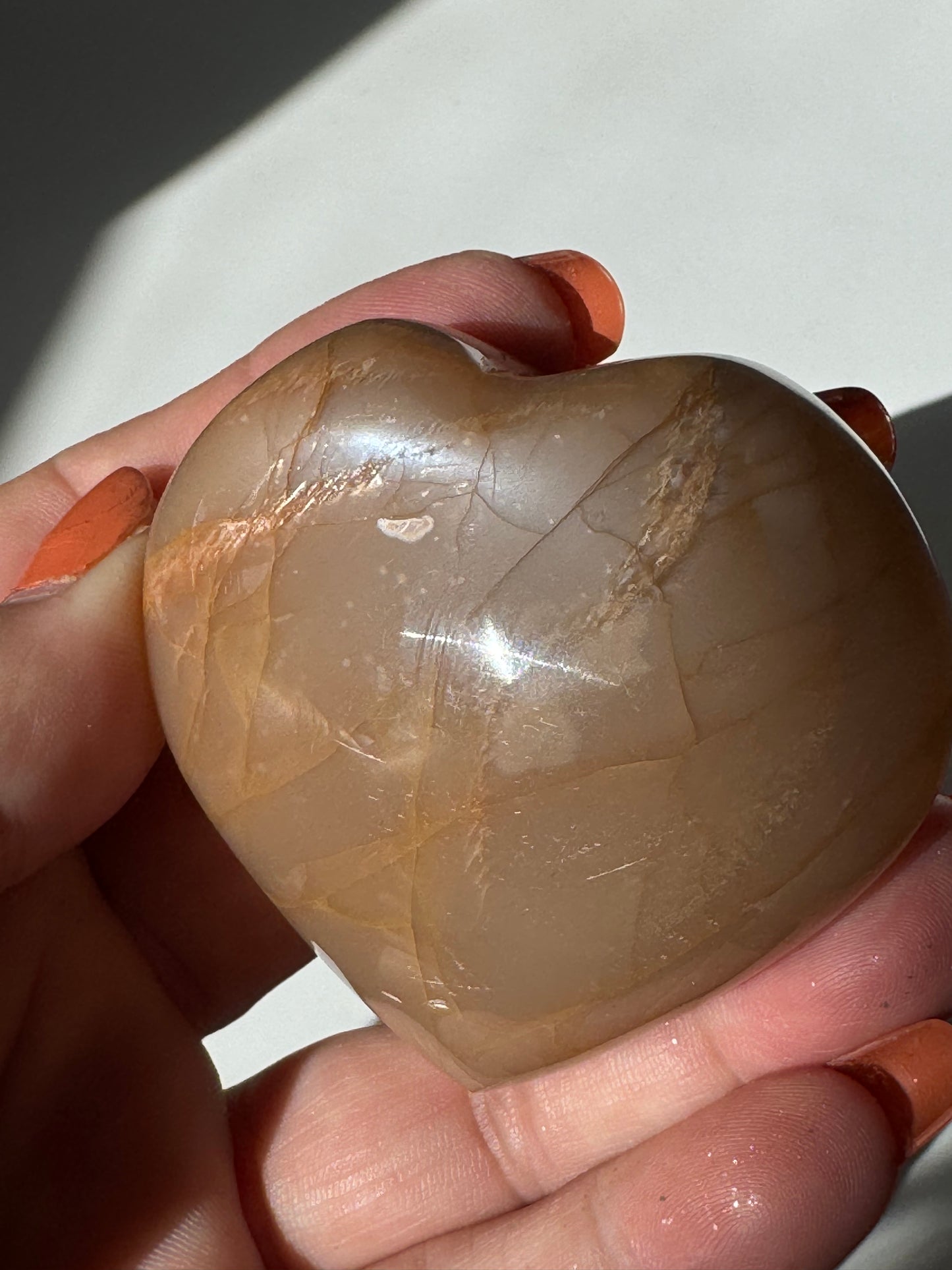 Peach Moonstone Heart #6
