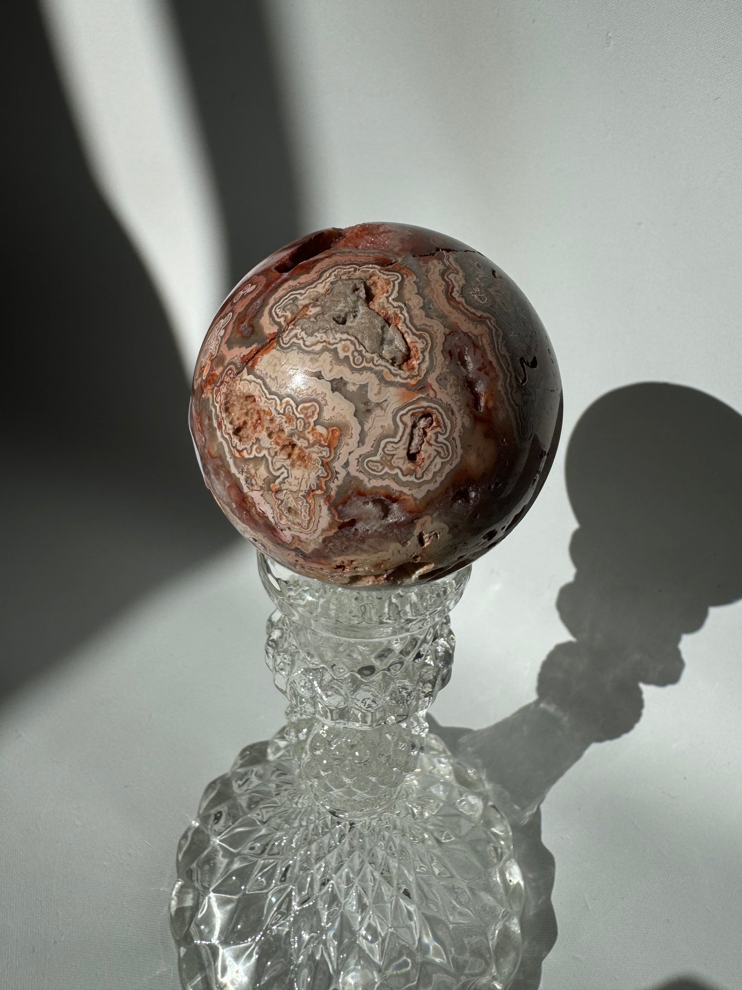 Pink Crazy Lace Agate Druze Sphere #3 | Bespoke Crystals