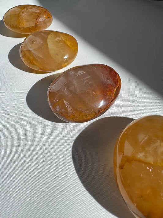Golden Healer Crystal Palm Stone